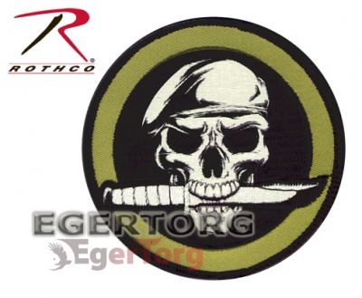 Нашивка  -  72194 ROTHCO MILITARY SKULL  -  KNIFE PATCH WITH HOOK BACK