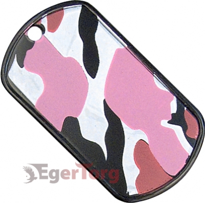 Жетон розовый камуфляж  -  8499 PINK CAMO DOG TAGS