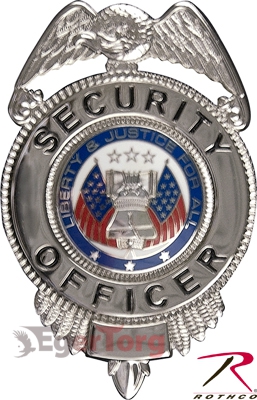Значок службы безопасности  -  1913   Security Officer    Badge - Silver