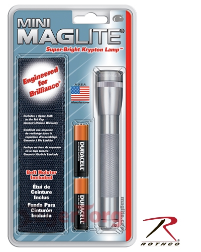 Фонарь Grey AA Mini-Maglite   Holster Combo Pack