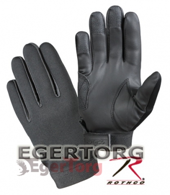 Черные перчатки из неопрена и синтетической кожи
