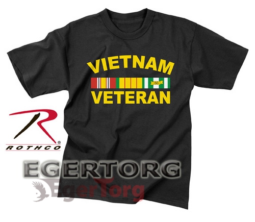 Черная футболка с эмблемой Ветеран Вьетнама