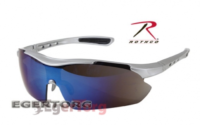 Спортивные солнцезащитные очки в серебряной оправе  -  4369 ROTHCO .357 MAGNUM SPORT GLASSES-SILVER FRAME