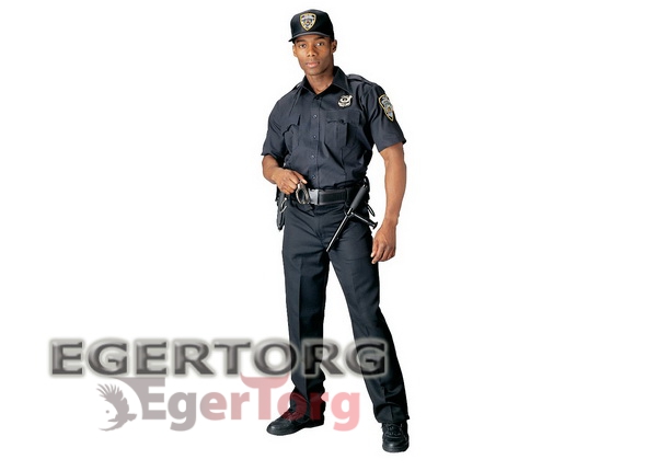 Полицейская темно-синяя  рубашка с коротким рукавом