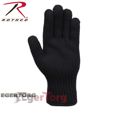 Шерстяные черные перчатки