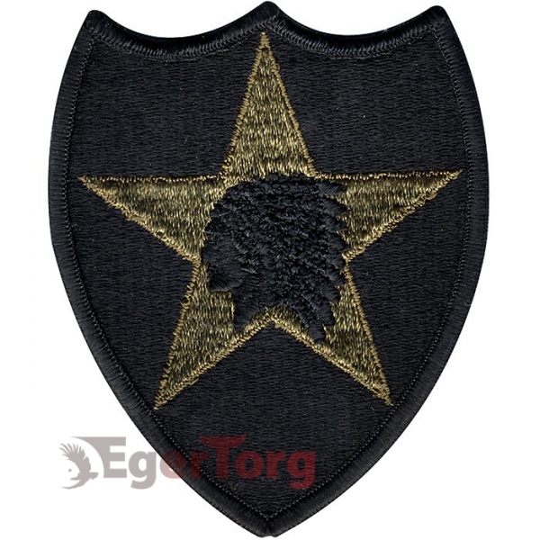 Нашивка плечевая   Indian Head     -  72133 U.S. Army 2nd Infantry Division   Indian Head    Subdued Patch