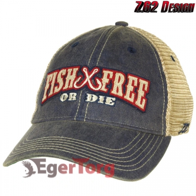 Бейсболка Fish Free or Die Vintage Trucker Hat