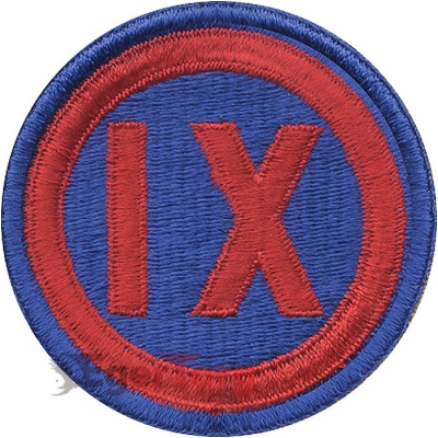 Нашивка плечевая   Army IX Corps     -  72147 U.S. Army IX Corps Color Patch