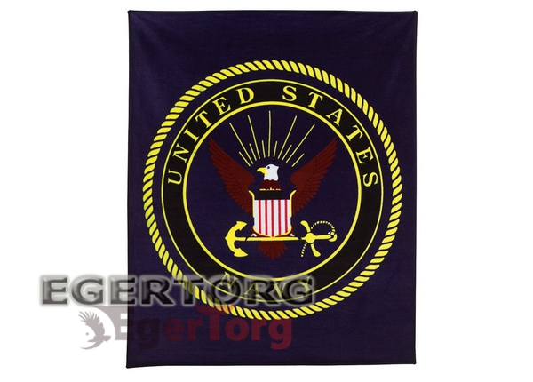 Военный флисовый плед с эмблемой Navy