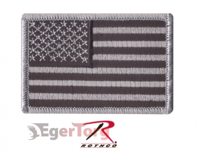 Нашивка флаг США приглушенная  -  1666 BLACK - GREY U.S. FLAG PATCH