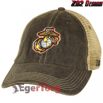 Бейсболка USMC 'Eagle, Globe, and Anchor' Vintage Trucker Hat - Black