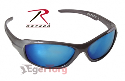 Спортивные солнцезащитные очки  -  4356 ROTHCO 9MM SUNGLASSES-GRAY FRAME - MIRROR LENS