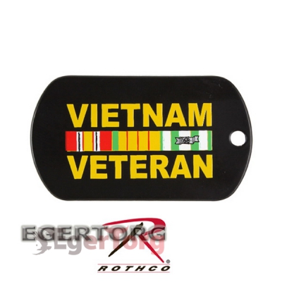Жетон черный Ветеран Вьетнама  -  8984 ROTHCO DOG TAG VIETNAM VETERAN - BLACK