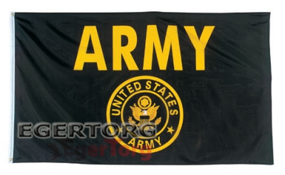 Флаг ARMY желто-черный  -  1498 BLACK     GOLD ARMY 3' X 5' FLAG