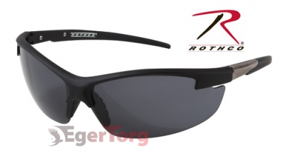 Спортивные солнцезащитные очки  -  4353 ROTHCO AR-7 SPORT GLASSES - BLACK FRAME - SMOKE LENS