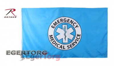Флаг Служба скорой медицинской помощи  -  1493 EMERGENCY MEDICAL SERVICE 3' X 5' FLAG