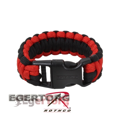 Широкий паракорд-браслет красно-черный -  972 Rothco Deluxe Paracord Bracelets