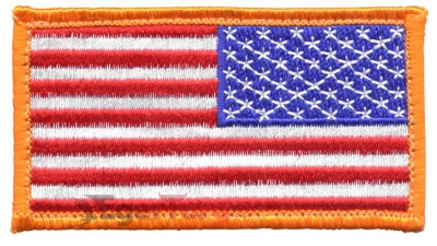 Нашивка флаг США зеркальная  -  17778 REVERSE AMERICAN FLAG PATCH WITH HOOK     LOOP BACK