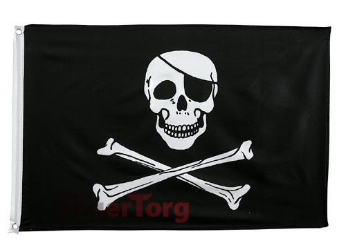 Флаг   Веселый Роджер     -  1436 JOLLY ROGER 2' X 3' POLY FLAGS